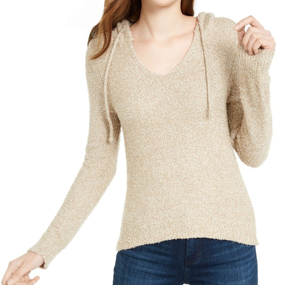 Crave Fame Juniors' Marled Fuzzy Pullover Hoodie